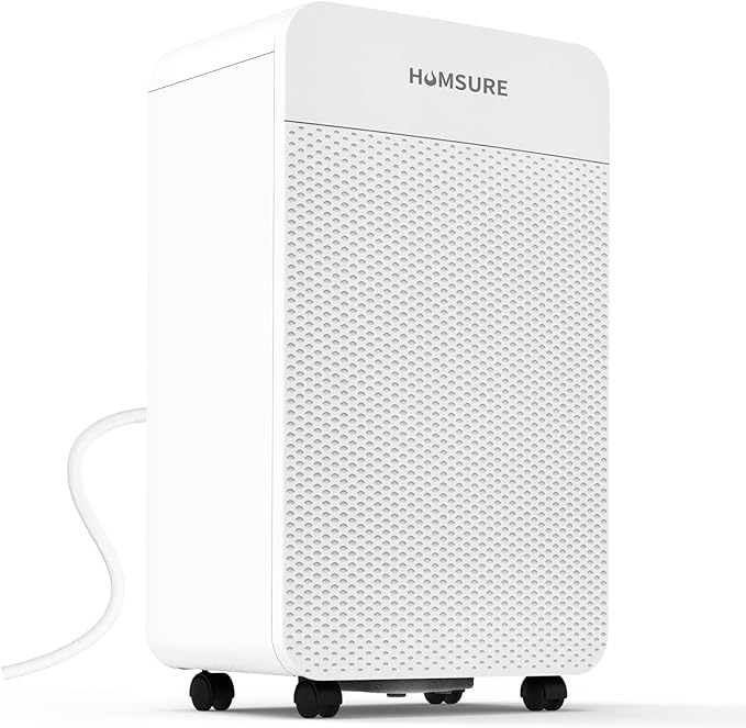 HUMSURE 4500 Sq. Ft 80 Pints Dehumidifier for Basement and Home, Bathroom, Bedroom, Equipped With Drainage Hose, Automatic Defrosting, 24-Hour Timer Function by HUMSURE