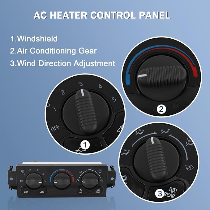 Front A/C Heater Climate Control Module Compatible with 1999-2002 Chevrolet Silverado 1500 2500 GMC Sierra 1500 2500 2001-2002 Chevrolet Silverado 1500 HD 2500 HD Replace# 599-218, 15054697 - Image 6