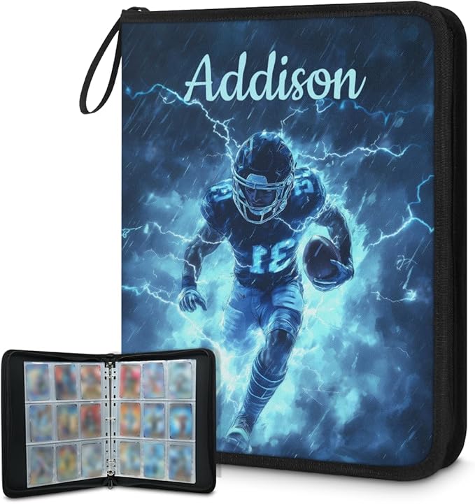 Custom Hockey Card Binder, 9-Pocket Trading Card Binder, Personalized Card Holder Fits 900 Cards with 50 Sleeves, Storage Album Case for TCG, MTG, Sports Cards by Joyousleap