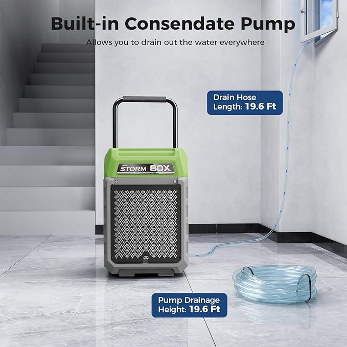 ALORAIR Storm LGR Commercial Dehumidifier with Pump & Drain Hose, Portable Industrial Dehumidifiers with Wheels for Water Damage Restore, Basement, Garage, 5 Years Warranty - Image 2