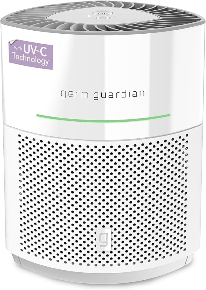 GermGuardian Airsafe+ HEPA Air Purifier for Home, Large Rooms Up To 1043 Sq. Ft. with HEPA Air Filter, UV-C Light & Air Quality Sensor, AC3000W, White by GuardianTechnologies