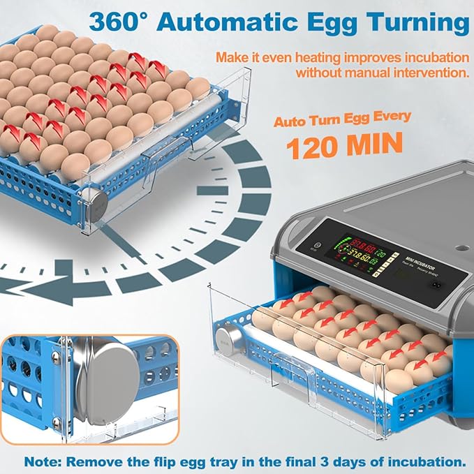 Upgraded Egg Incubator for Hatching Eggs - Chicken Egg Incubator with Automatic Egg Turning, Humidity Control, Water Adding System, Egg Candler, Ideal for Chicken, Duck, Quail Eggs (36 Eggs) - Image 3