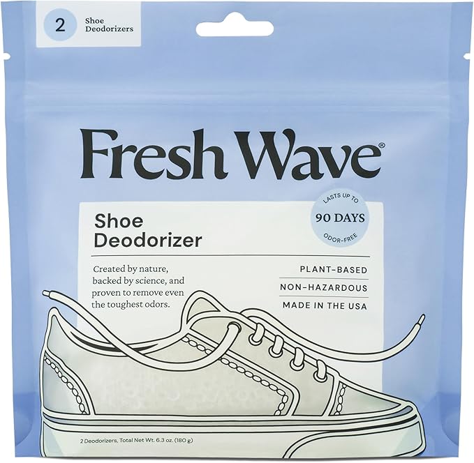 Fresh Wave Shoe Deodorizer, 1 Pack (2 Count) – Natural & Safe Shoe Freshener for All Types of Shoes, Long-Lasting and Reusable, Odor Eliminator for Strong Odor, Easy-to-Use Shoe Smell Remover by FreshWave