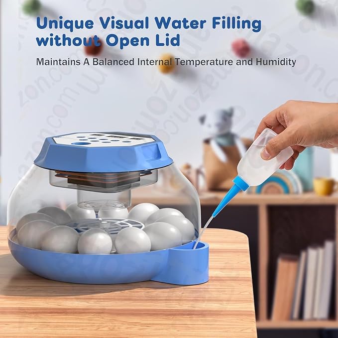 Incubator for Hatching Eggs12-24 Egg Capacity, Automatic Egg Turner, Temperature & Humidity Control, 360° Viewing for Chicken, Duck and Quail Eggs, Birds (E12 New) - Image 4