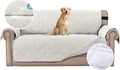 H.VERSAILTEX 100% Waterproof Sofa Slipcover Washable Loveseat Cover for 2 Cushion Cover Non-Slip Furniture Protector with Puppy Paw Silicone Backing Couch Cover for Pets Dogs (Loveseat, Off White) by HVERSAILTEX
