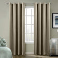 ChadMade Blackout Lined Premium Velvet Curtain Gray Beige 100Wx84L Inch (1 Panel), Eyelet Grommet for Livingroom Bedroom Theater Studio, Leon Collection by ChadMade
