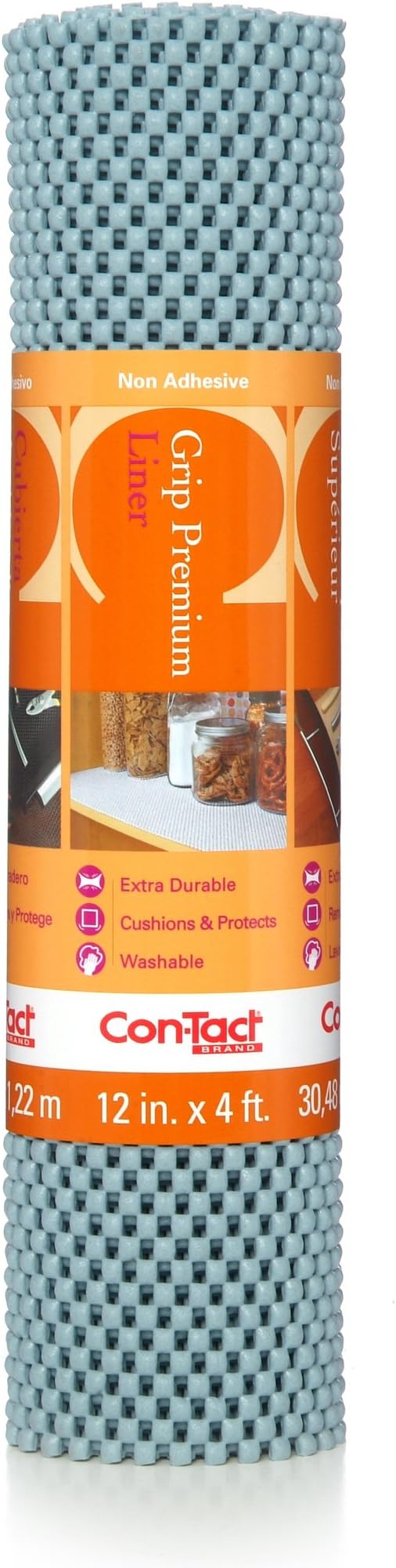 Con-Tact Brand Grip Premium Shelf Liner, Thick and Non-Adhesive Drawer Liner, Multi-Purpose and Easy to Use, 12" x 4', Lagoon, Pack of 1 by Kittrich+%28Home%29