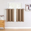 ChrisDowa Small Window Curtains for Kitchen and Bedroom - Grommet Short Thermal Insulated Room Darkening Curtains (2 Panels, Cappuccino, 34 x 36 Inch) by ChrisDowa