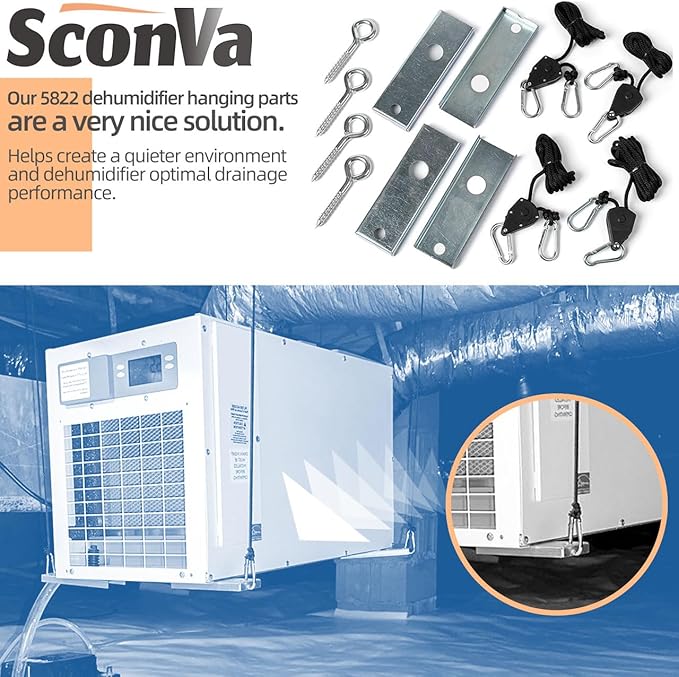5822 Dehumidifier Hanging Kit for AprilAire Crawl Space, Basement, Whole-House Dehumidifier Models E070, E080, E100, E130, 1820, 1830, 1850, 1852, 1870, 1872 Dehumidifier Parts & Accessories - Image 7