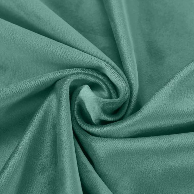 ChadMade Extra Wide Blackout Lined Premium Velvet Curtain Teal 120Wx72L Inch (1 Panel), Eyelet Grommet for Livingroom Bedroom Theater Studio, Leon Collection - Image 6