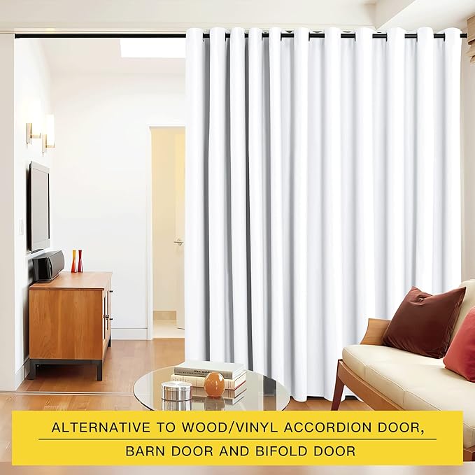NICETOWN Verical Blinds for Living Room Bedroom Dining Sunroom Basement Wall Divider, Room Dividers Space Screens Partitions, Extra Large Curtain (1 Pack, 20ft Wide x 8ft Long, White) - Image 2