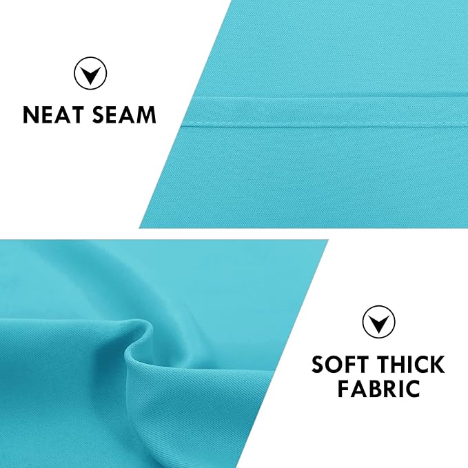 DWCN Thermal Short Blackout Curtains for Bedroom/Kitchen, Energy Saving Room Darkening Curtains for Nursery/Bedroom/Kitchen(W60 x L36inch, Turquoise, Set of 2 Panels, Top of Rod Pocket) - Image 5