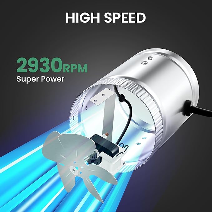 iPower 4 Inch Inline Booster Duct Fan 100 CFM HVAC Exhaust Ventilation Blower with Low Noise for Grow Tent, Basements, Bathrooms, Kitchens and Attics, 2 Packs, Silver - Image 2
