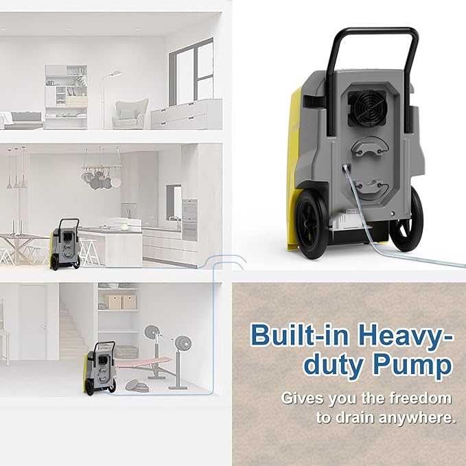 ALORAIR Storm Pro Commercial Dehumidifier 180 PPD, LGR Portable Dehumidifier with Pump, cETL Listed, 8 Years Warranty, LCD Display, for Clean-Up, Flood, Moisture - Image 4