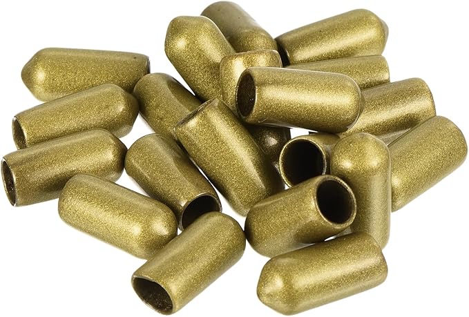 uxcell 20pcs Rubber End Caps 7mm ID Vinyl Round Tube Bolt Cap Cover Thread Protectors Gold - Image 4
