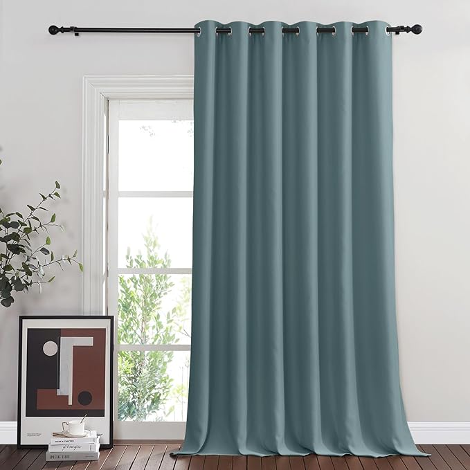 NICETOWN Blackout Curtains & Drapes - Privacy Thermal Efficiency Backdrop Curtains for Bedroom Room Divider Living Room Patio Sliding Glass Door, Wide 80 x Long 144 inch, Greyish Blue, 1 Panel - Image 8