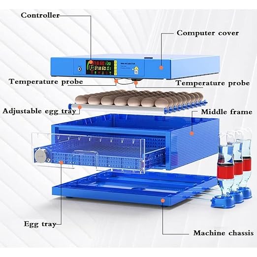 Automatic Eggs Incubator, Large Incubators for Hatching Eggs with Automatic Egg Turning & Temperature Control, Poultry Hatcher Machine for Chicken Duck Goose Quail Bird (128 Eggs) - Image 6