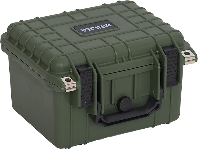 MEIJIA Portable All Weather IP67 Waterproof Camera Case,hard case with Customizable Fit Foam,Fit Use of Drones,Camera,Equipments,10.62 x9.68x6.87inches(Green) by MEIJIA