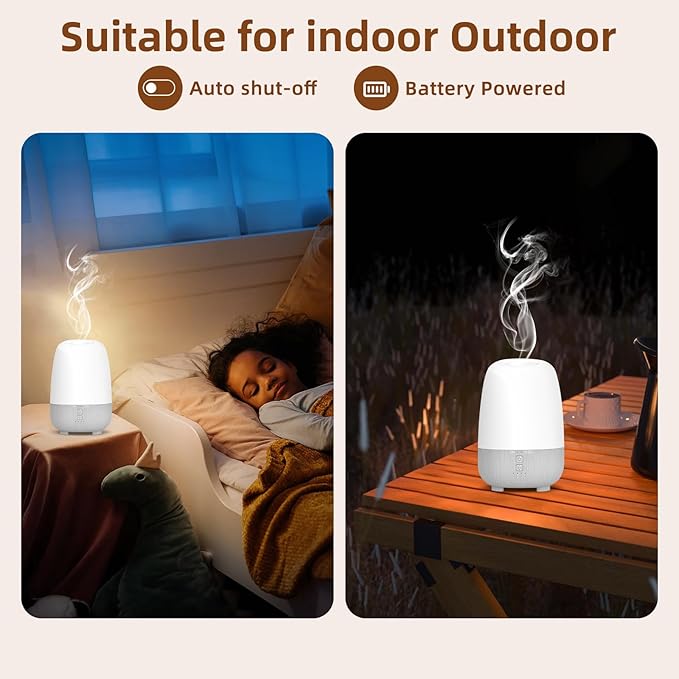 150ML Rechargeable Battery Operated Essential Oil Diffuser, Portable Cordless Aromatherapy Diffuser,7-Hour Runtime with 7 LED Color Changing Lights for Home, Office, Bathroom, Travel - Image 5