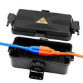 Outdoor Electrical Box Waterproof IP54 Black Outdoor Extension Cord Cover(Inner 6.5 x 3.5 x 2.2inch), Wall-Hangable Waterproof Box for Plug, Halloween, Christmas String Lights (1 PCS Black) by DIQMIAQ
