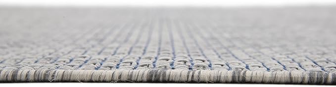 Unique Loom Collection Casual Transitional Solid Heathered Indoor/Outdoor Flatweave Area Rug (7' 1" x 10' Rectangle, Light Gray/Ivory) - Image 9