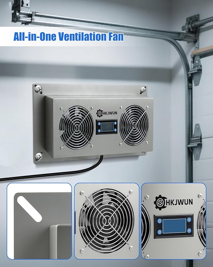 220 CFM Airflow Crawl Space Ventilation Fan with Temperature & Humidity Controller, 304 Stainless Steel Exhaust Fan for Basement Garage Attic Hydroponics & Grow Tents, Airflow & Moisture Control - Image 2
