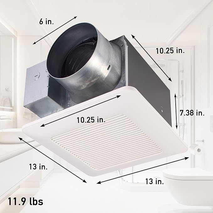 Panasonic FV-1115VQ1 WhisperCeiling DC Ventilation Fan, 110-130-150 CFM,With SmartFlow and Pick-A-Flow Airflow Technology and Flex-Z Fast Installation Bracket,Quiet Energy Star Certified Energy-Saving - Image 2
