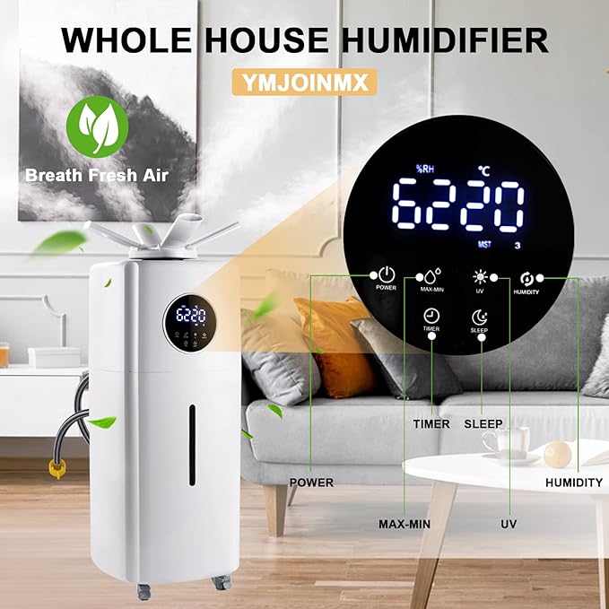 Commercial Industrial Humidifier Whole House Humidifier 6Gals Water Tank Max 2000ml/h Mist Output Faucet Filling for Plant Large Greenhouse 110V - Image 3
