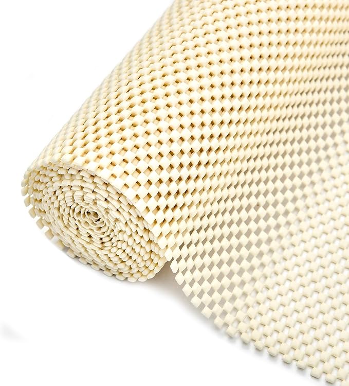 Shelf Drawer Liners for Kitchen Cabinets Non Adhesive Drawer Liner Thickened Refrigerator Liner White Quatrefoil Strong Non-Slip Paper for Tool Box, 17 x 236 Inches by Kimhan