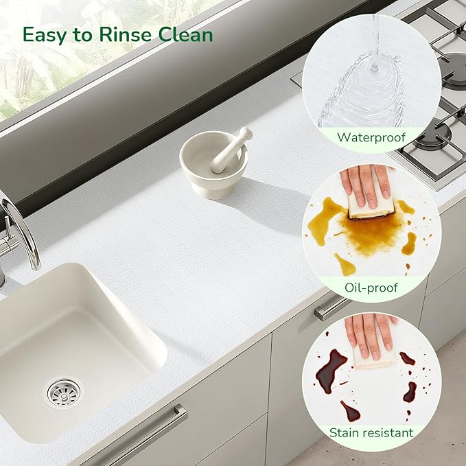 Shelf Liner and Cabinet Liner for Kitchen, Non-Slip Non-Adhesive Drawer Liners for Cabinets and Cupboard, Dresser, Shelves, Tool Box, Pantry, Thickened Easy Install, Strong Grip, 23.6in x 20FT, White - Image 3