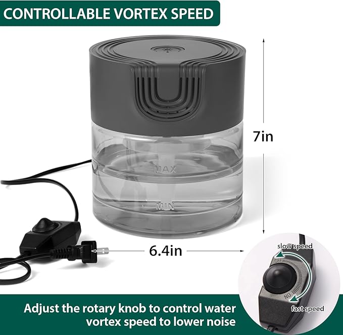 Water Air Purifiers for Home, Oxyvana Quiet Variable Speed Water Based Air Purifier with 7 Color Night Light, Air Washer Humidifier for Home, Bedroom, Office, Pet Odors - Image 2