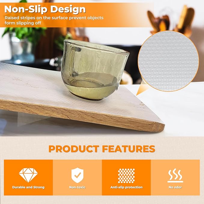 Extra Wide Shelf Liner, Refrigerator Liners Oil-Proof Drawer Liners for Kitchen Dining, 24'' x 20' x 2Rolls - Image 4