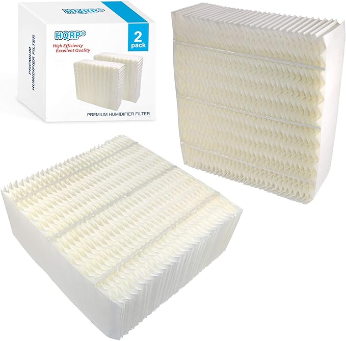 HQRP 2-Pack 1043 Wick Filter Compatible with Essick Air AIRCARE Bemis 826000 826800 826600 826900 821000 821001 831000 EP9500 EP9R500 EP9800 EP9R800 EP9700 EP9R700 SS390DWHT Evaporative Humidifiers by HQRP
