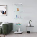 Yoluckea 4 Shelves Glass Display Cabinet with Door, Curio Collection Display Case for Home Office, Floor Standing Bookshelf Corner Cabinet Upgrade Assembly (White) by Yoluckea