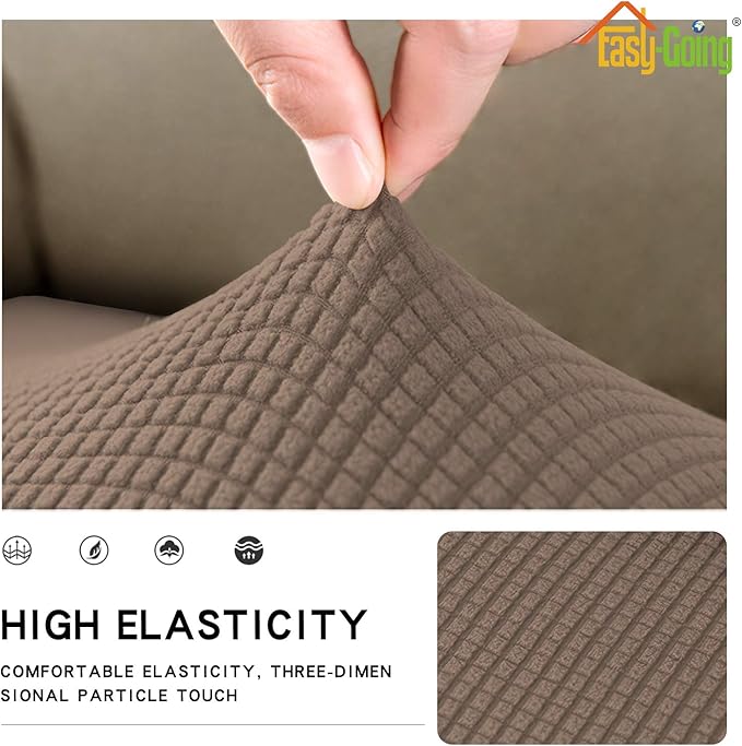 Easy-Going Stretch Loveseat Cushion Cover Sofa Cushion Furniture Protector Sofa Seat Sofa Slipcover Sofa Cover Soft Flexibility with Elastic Bottom(Loveseat Cushion, Camel) - Image 4