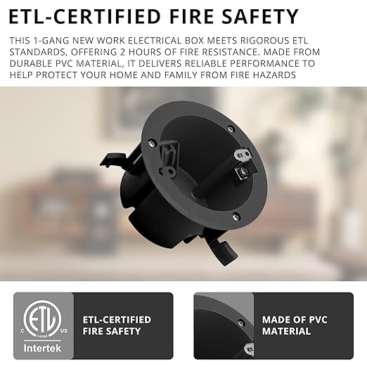 4" Old Work Round Black Box,18 Cubic Inch Round Outlet Box, ETL Listed, Can Work with Outlets, Thermostats are Used in Combination(2 Pack) - Image 6