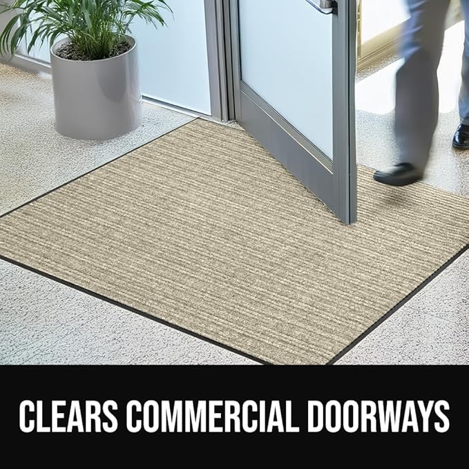 GORILLA GRIP Waterproof Traffic Guard Door Mat, 2 Pack Heavy Duty Entryway Mats, Strong Backing Commercial Utility Rugs for Office Hallway, Garage Floor and Home, Low Profile Carpet, 35x23, Beige - Image 5