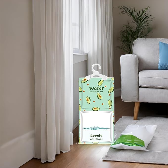 Hanging Moisture Absorber,Hanging Dehumidifier Bags for Closet,Bedroom and Kitchen,Fragrance Free-10 Packs,Moisture Absorb(avocado) - Image 3