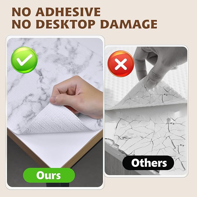 Shelf Liners for Kitchen Cabinets 12in x 10FT, Non Adhesive Drawer Liner Marble Pattern Thickened Shelf Liner Non-Slip Easy to Clean for Tool Box Refrigerator with Knife and Tape Measure - Image 5