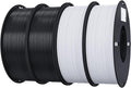 Creality 3D Printer Filament Bundle 4KG, 4 Pack 1kg Spool(2.2lbs) 1.75mm PLA Filament Bulk +/- 0.02mm, for Most FDM 3D Printers, White and Black by CREALITYFALCONLASERENGRAVER