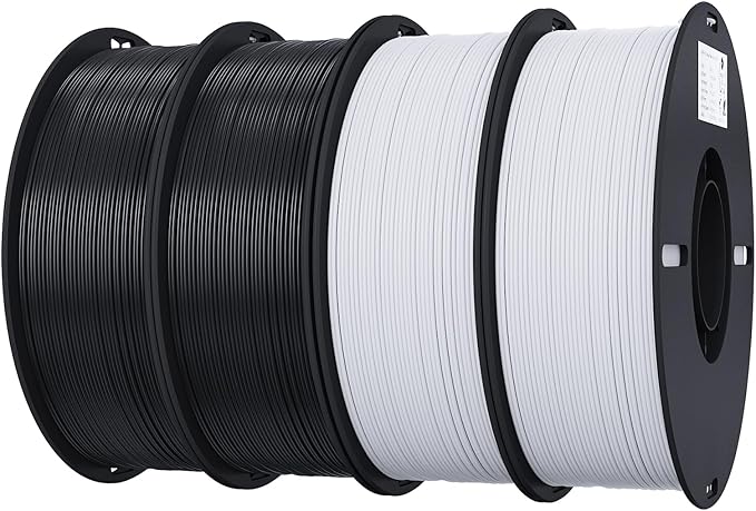 Creality 3D Printer Filament Bundle 4KG, 4 Pack 1kg Spool(2.2lbs) 1.75mm PLA Filament Bulk +/- 0.02mm, for Most FDM 3D Printers, White and Black by CREALITYFALCONLASERENGRAVER