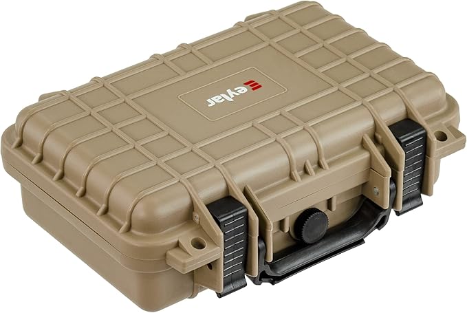 Eylar Protective Gear and Camera Hard Case Waterproof Dry Box with Foam 11.6 Inch 8.3 Inch 3.8 Inch (Tan) - Image 3