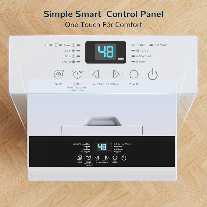 Dehumidifier for Basement,Energy Star Certified for 4500 Sq.Ft Large Room, MAX to 70 Pints/day, included 16.4 Feet Drain Hose and Pump,White - Image 3