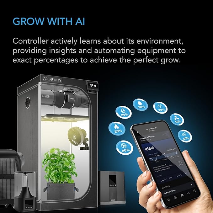 AC Infinity Controller AI+ Environmental Controller, Dynamic AI Controls Grow Devices, Insights Alerts Data Analysis w/ WiFi App, Programmable Dual-Zone VPD Temperature Humidity Automations - Image 2