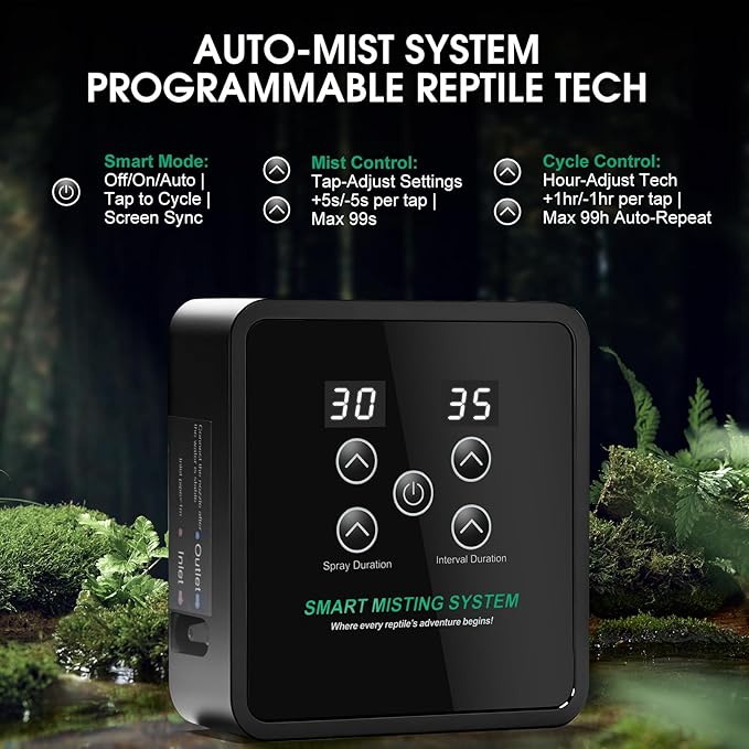 Reptile Mister Humidifier Reptile Mister System with Timer – Auto Terrarium Misting System for Chameleons, Snakes, Frogs, Lizards & Turtles - Image 4