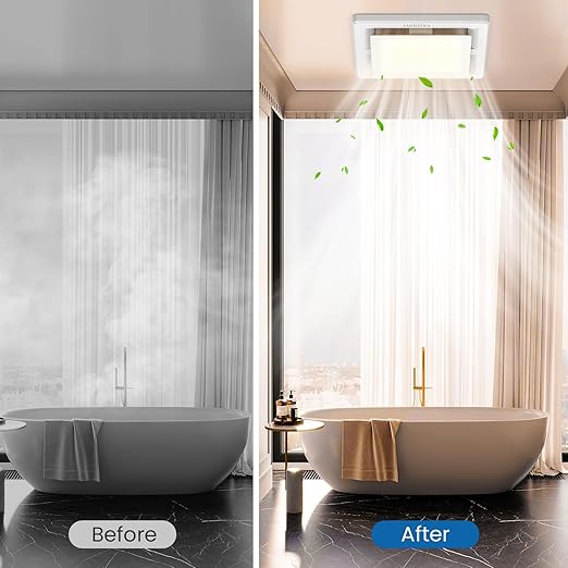 FASDUNT 2-in-1 Bathroom Exhaust Fan with Light, 1.0 Sones &110 CFM Upgraded Ventilation Fan Powerful Ventilation & Ultra Quiet, Suitable for Bathrooms, Shower, Office, Restroom Etc, ETL Listed - Image 6