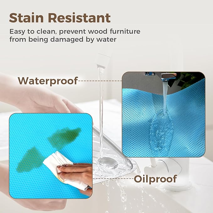 100% EVA Shelf Liner for Kitchen Cabinet, 12" x 240" Drawer Liners Non Adhesive Non Slip Waterproof Plastic Paper, Dresser Pantry Bathroom Refrigerator Protector, Blue - Image 5