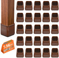 BAIPOK 36Pcs Square Chair Leg Floor Protectors for Hardwood Floors, Felt Furniture Pads Furniture Sliders, Silicone Covers to Protect Wood Tile Floors, Reduce Noise & No Scratch, Small, Brown by BAIPOK