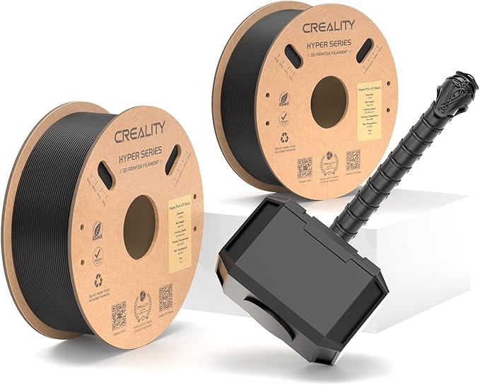Creality Carbon Fiber Filament PLA 1.75mm, Hyper PLA-CF 3D Printer Filament with Matte Finish for 50-300mm/s High-Speed Printing, Dimensional Accuracy+/-0.03mm (Black, Hyper PLA-CF-2KG) by Creality
