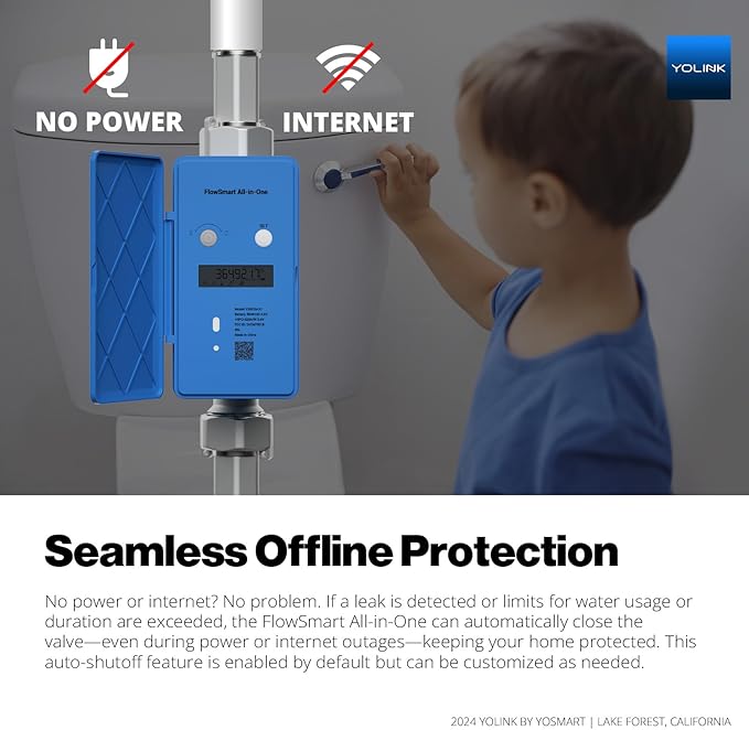 NSF Certified YoLink FlowSmart All-in-One Smart Water Meter & Auto Shutoff for 1'' Pipes, LoRa Long-Range, Real-Time Leak Detection, 10-Year Battery, 80+ Device Ecosystem, Hub Required – YS5018 - Image 5